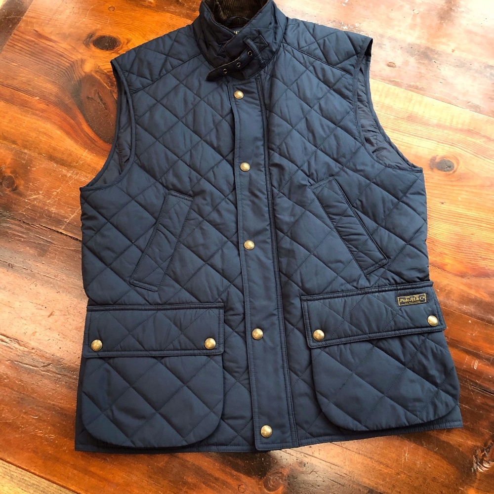Polo Ralph Lauren quilted vest Men's Size M Navy